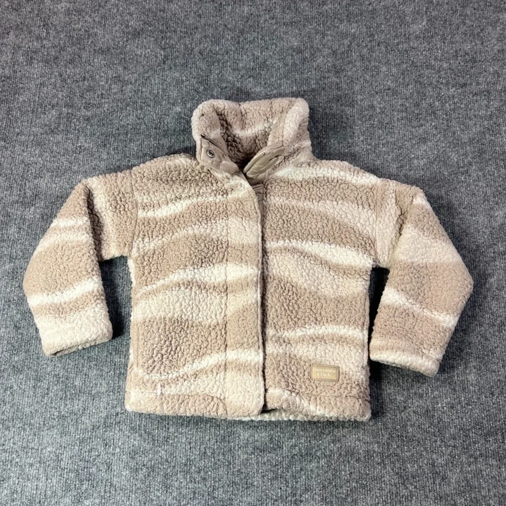 Abercrombie Kids Unisex 5/6 Sherpa Fleece Jacket Neutral‎ Cozy Normcore Minimal
